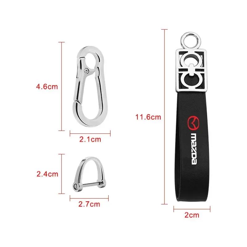 Metal/Leather Car Keychain Key Chain Ring Car Key Holder Auto Styling For Mazda 3 6 CX5 2 CX3 CX9 MX5 RX8 Axela Demio Atenza MS