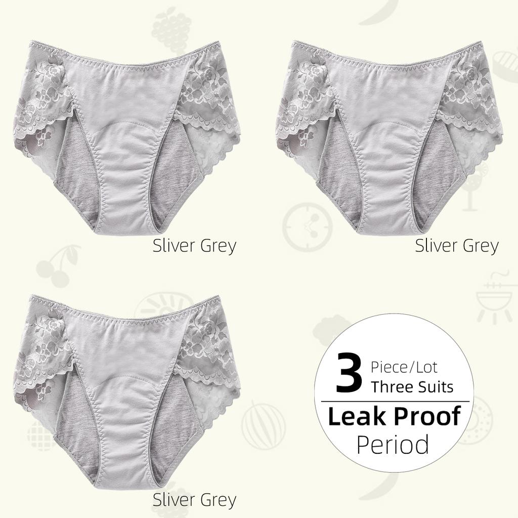 1/3 buc. Chiloți fiziologici pentru femei, cu 3 straturi, cu talie medie, etanșe, chiloți pentru femei din dantelă, chiloți pentru femei confortabili, respirabili, pentru menstruație