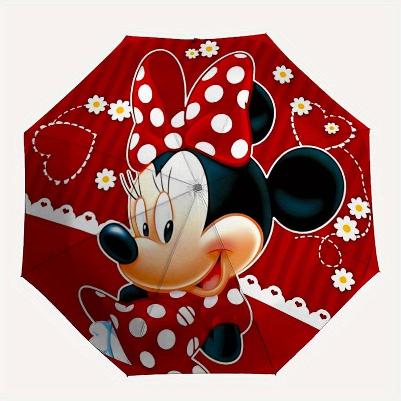 

1pc Minnie Mouse Design Automatic Opening/Closing Folding Umbrella with 8 Iron Ribs, Portable Sunshade for Men and Women yy250731111