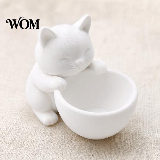 Cat Themed Planter 3D Printed Ornament, Shape Plant Pot, Office Desk Bay Window Pot Holder, Matte Frosted Surface Container for Home Decor Desktop