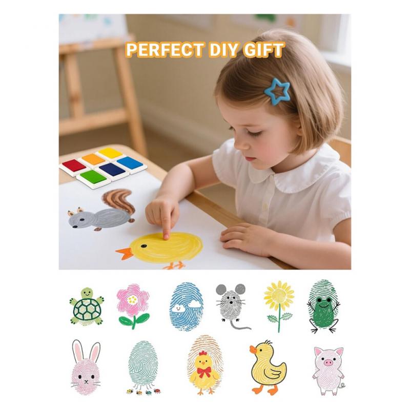 15-teiliges Stempelkissen-Set für Kinder und Erwachsene – ideal für DIY-Projekte auf Papier, Holz und Stoff