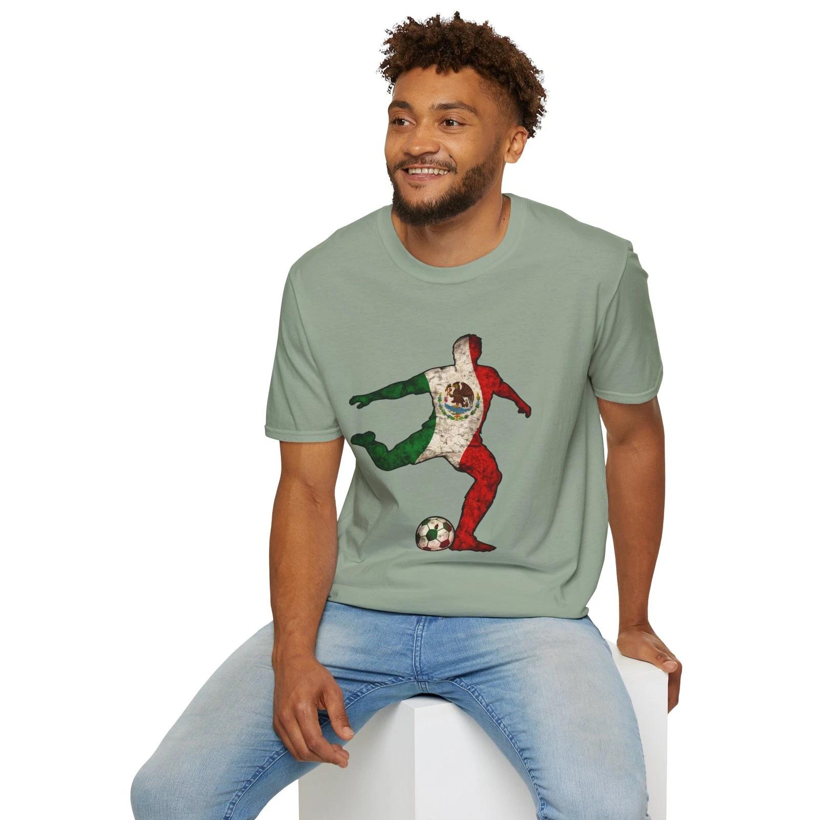 Mexico Flag Soccer Player Children s Children s T  Children s T-shirt | Football Mexico Jersey Silhouette 140