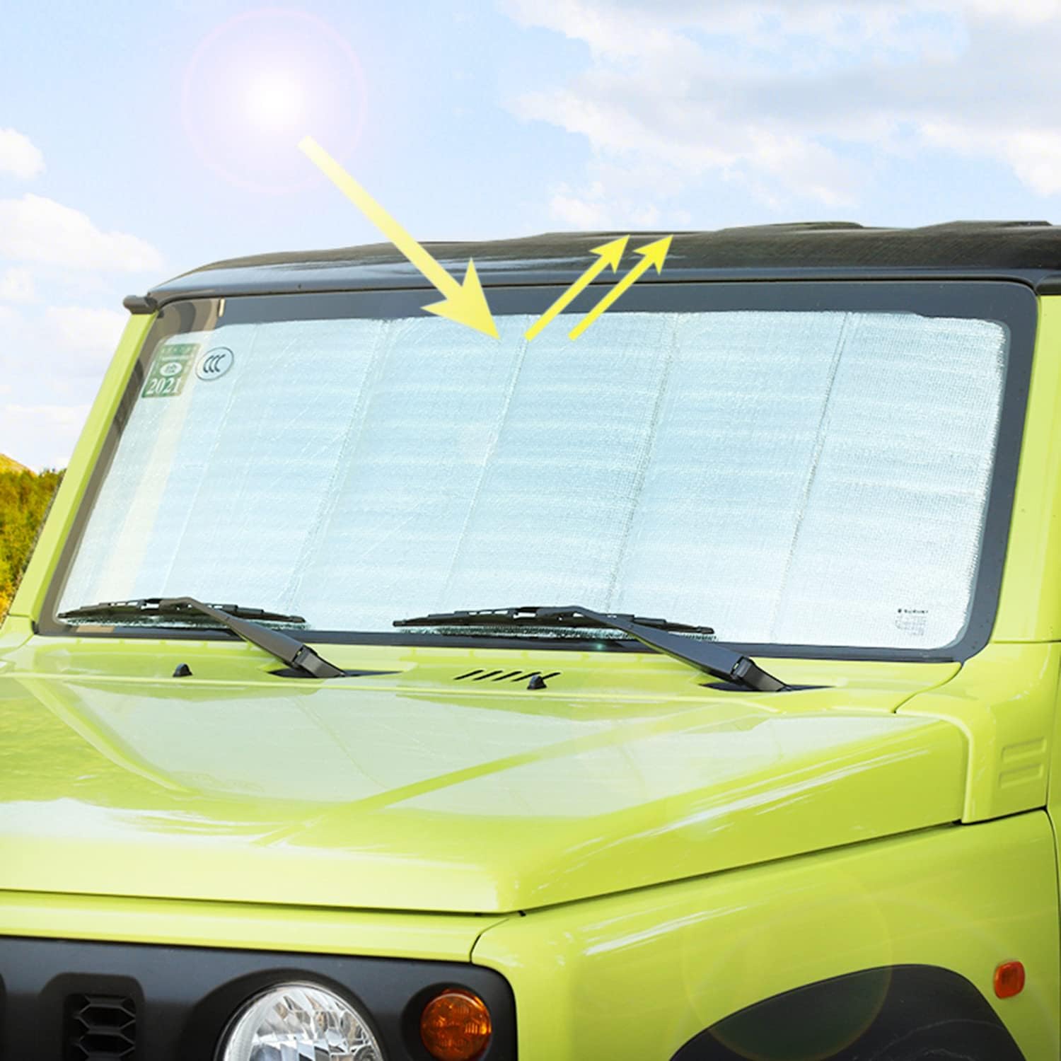 

Thicken Windshield Sunshade for Suzuki Jimny JB64 JB74W 2019 2020 2021 2022 2023 2024 2025 UV Reflecting Foldable Front Windshield Sun Shade