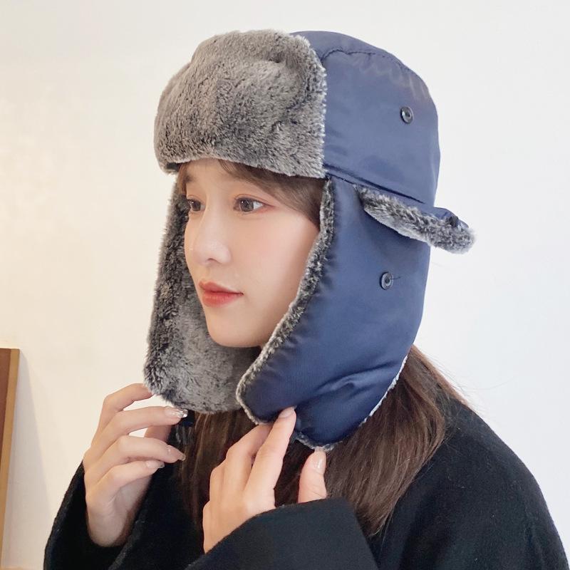 Wind and Snow Cap Men's Lei Feng Cap Winter Hat Thickened Velvet Ear Protection Cap Cycling Windproof Cap Male Hat