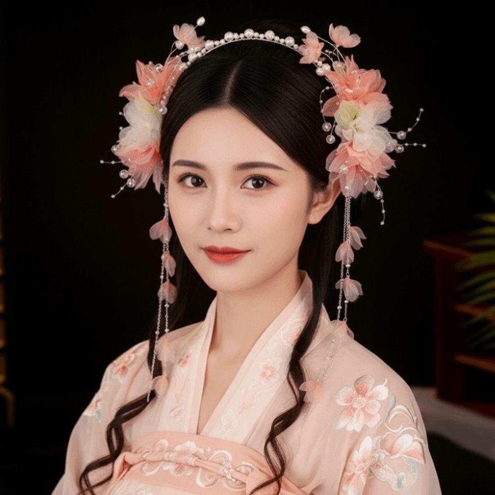 Beads Chinese Ancient Hairband Crystal Swaying Fairy Headwear Hanfu Tassel Hair Hoop Girls
