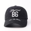 Embroidery Washed Denim Blue Baseball Cap Women's Wide Brim Shows Small Face Big Head Circumference Hard Top Cap