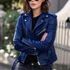 Herbstjacke Damen Unifarben Umlegekragen Winter Langarm Reißverschluss Mantel mit Gürtel zum Reiten