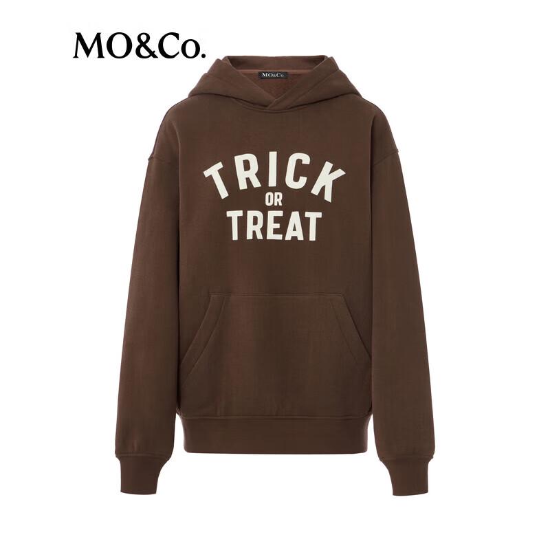 MO&Co. Women's Loose Fit Cartoon Print Hooded Cotton Sweatshirt