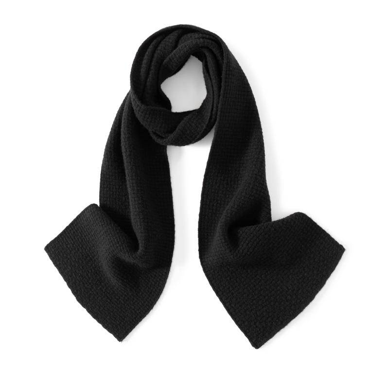 Solid Color 100% Cashmere Thickened Knitted Mid-Length Scarf Winter Fashionable Warm Unisex Scarf for Couples Festival Gift