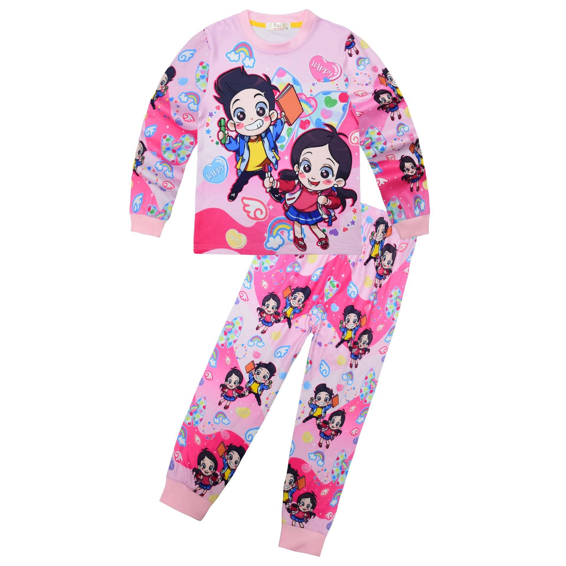 

Long-Sleeved Set, Cartoon Digital Printing, Middle-Aged And Older Children S Loungewear Long-Sleeved + Pants Set 7945. 150
