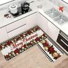 2Pcs Anti Fatigue Kitchen Rugs Christmas Waterproof Non-Slip Thick Cushioned Kitchen Mat Heavy Duty Comfort Standing Mat for Kitchen