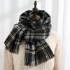 Double-sided plaid scarf women's winter 2025 Christmas imitation cashmere fringed shawl women's warm scarf