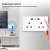 USB Type-C Charging Ports WiFi Remote Energy Monitoring Plug Smart Standard 2-way Wall Socket UK Outlet 13A Touch Switch
