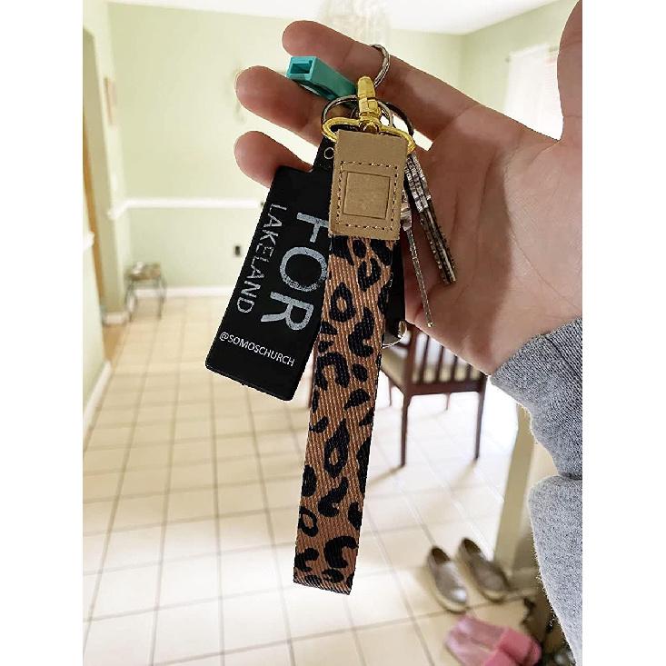 DQL gifts for women short lanyard for keys, cute leopard pattern wrist keychain lanyard for keys, key chain wristlet for women(LEOPARD)