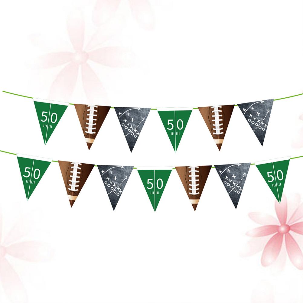 

Football Party Pennant Rugby Bunting Garland Flag Decor Sports Themed Banner Hallway Wall Window Birthday PARTY DIY DECORATIONS 250cm зелёный