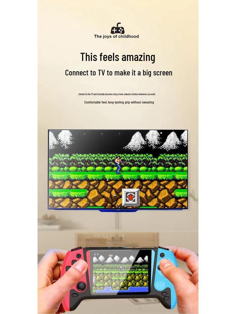 Retro PSP-Style Large Screen Handheld Game Console with Dual Joysticks