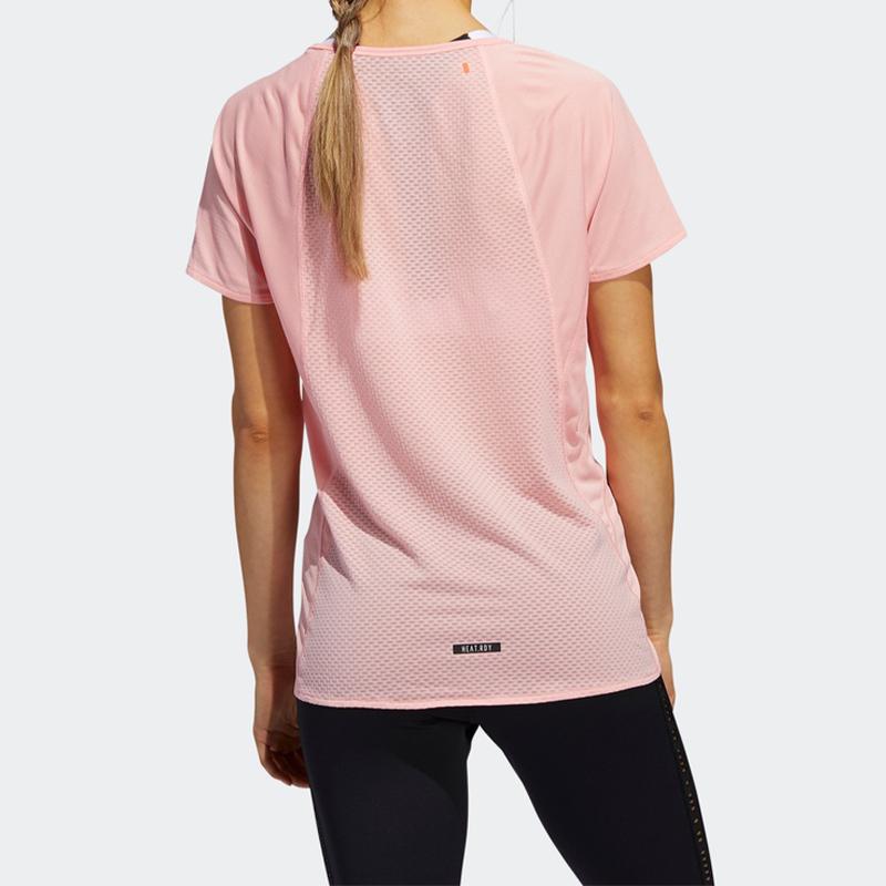 Adidas Heat.Rdy Running Tee Women Tops Pink FK0734