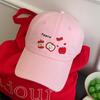 Cute Baseball Red Hat With Embroidery Ideal For Spring Outfits For Women