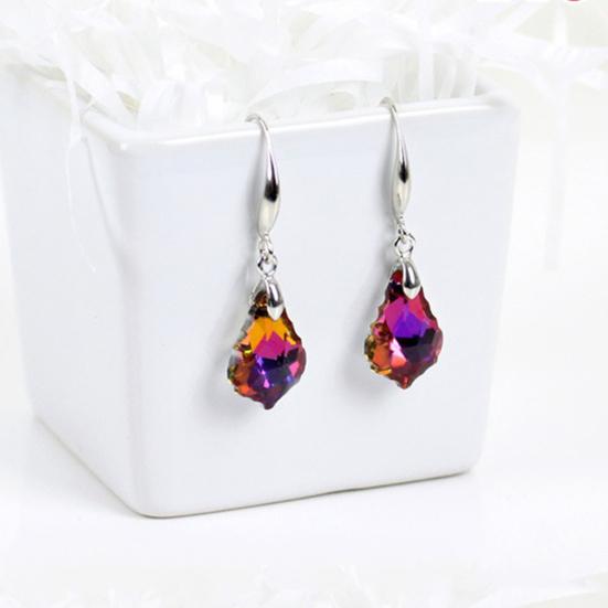 1 Pair Dangling Earrings Comfortable Wearing Wear-Resistant Faux Crystal Women Ear Hooks for Banquet