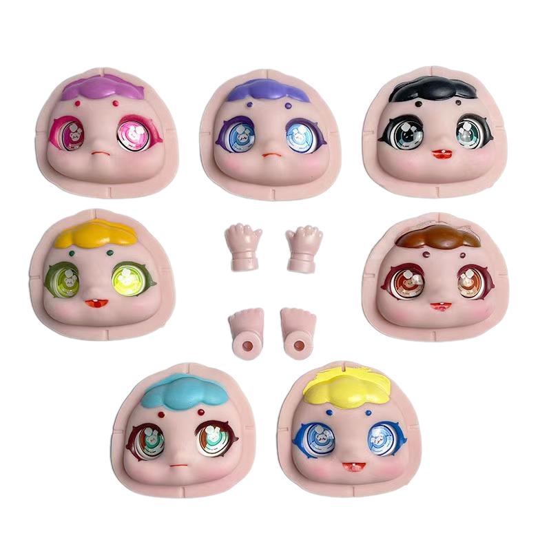 

1 Set Doll DIY Accessories 5.5cm/10cm Replacement Face Hand Foot Kit For Baby Three Toy Random Style