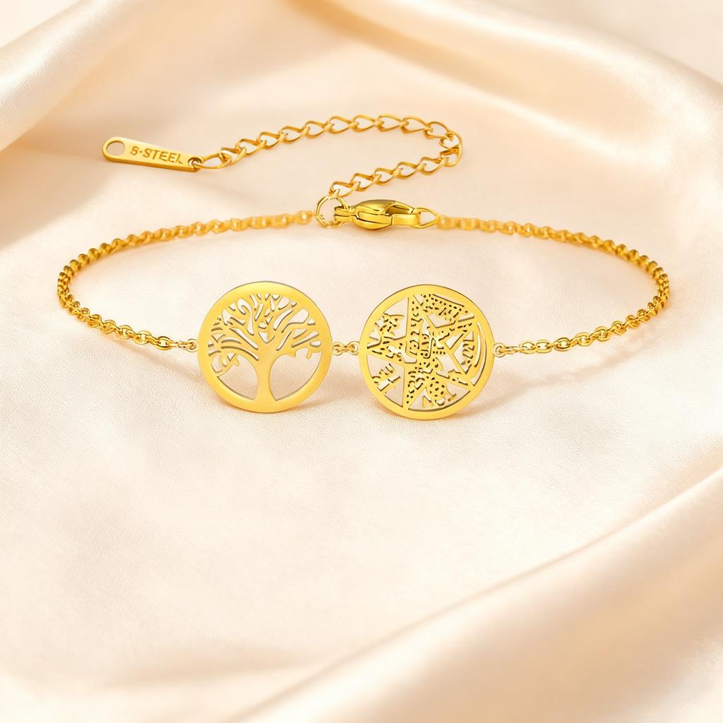 Jeshayuan Tree Of Life Bracelet Pentagram Bracelet For Women Je Hebrew Tetragrammaton Bracelet Amulet Jewelry Gift