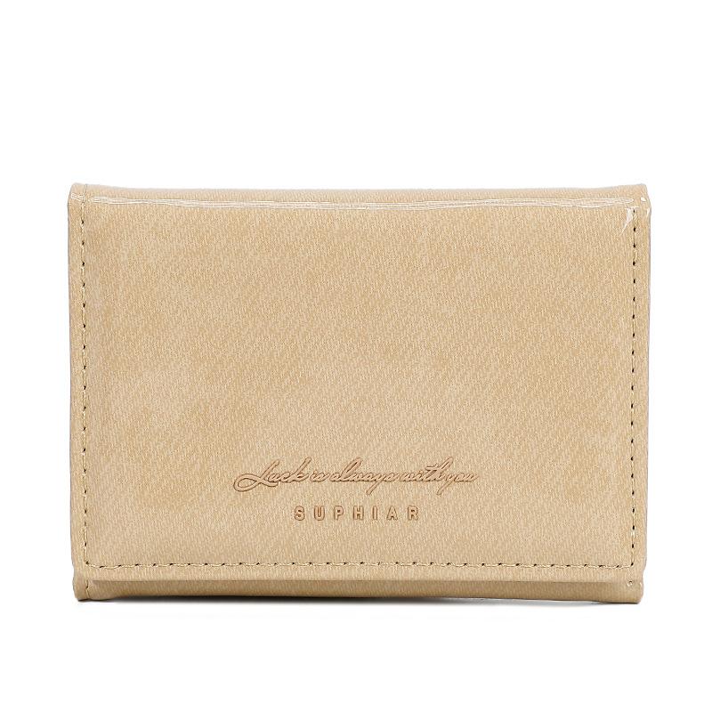 Simple Card Bag, Mirror Surface, Advanced Photosensitive Glue, Small Three-fold, Ultra-thin Wallet, Large Capacity Pu Wallet, Student Women's Model.