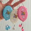 Cute Cartoon Angel Pendant Keychain Harajuku Transparent Oval Earphone Storage Bag Portable Data Line Organizer Pouch