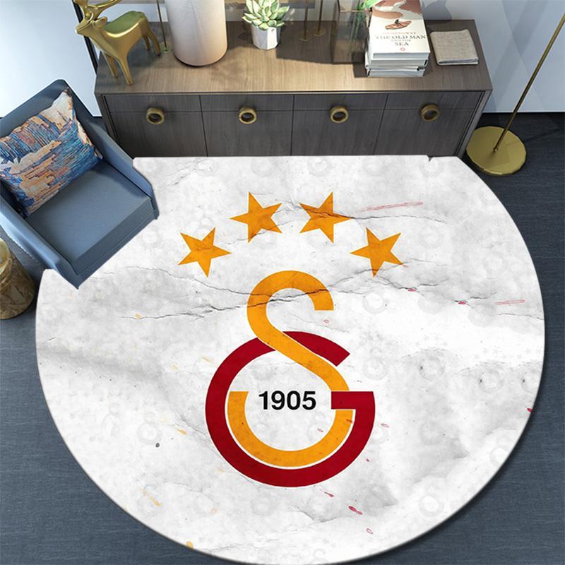 Galatasaray2 Round Area Rug,Carpet Rug for Living Room Bedroom Sofa Playroom Decor,Non-slip Floor Mat