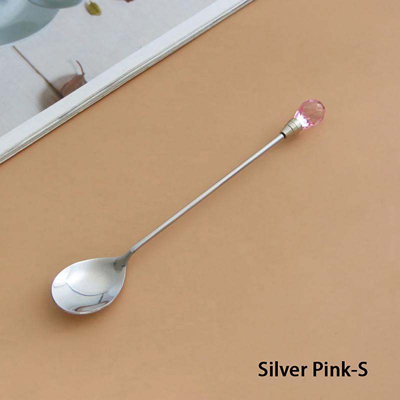 

Алмазная кофейная ложка, ложка для льда, длинная ложка для размешивания из нержавеющей стали, чайная ложка, кружка для мороженого, десерта, коктейля, кухонный инструмент S