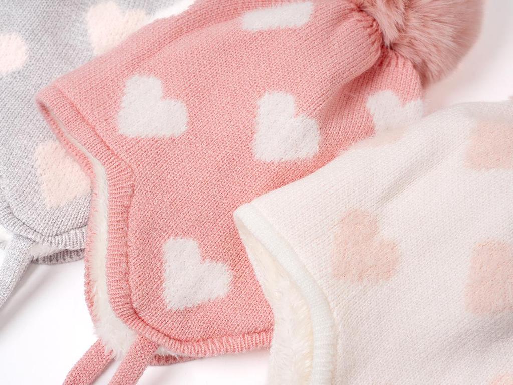 Children's Chunky Knit Wool Hat Set for Autumn & Winter - Unisex Baby Design, Trendy Two-Piece