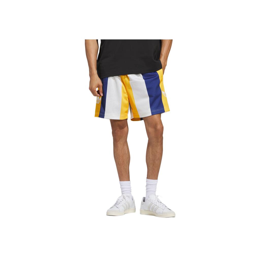 Adidas Originals SS25 Basketball Minimalist Comfortable Fashion Sports Casual Shorts Unisex Shorts Deep-Blue White Yellow JD5187