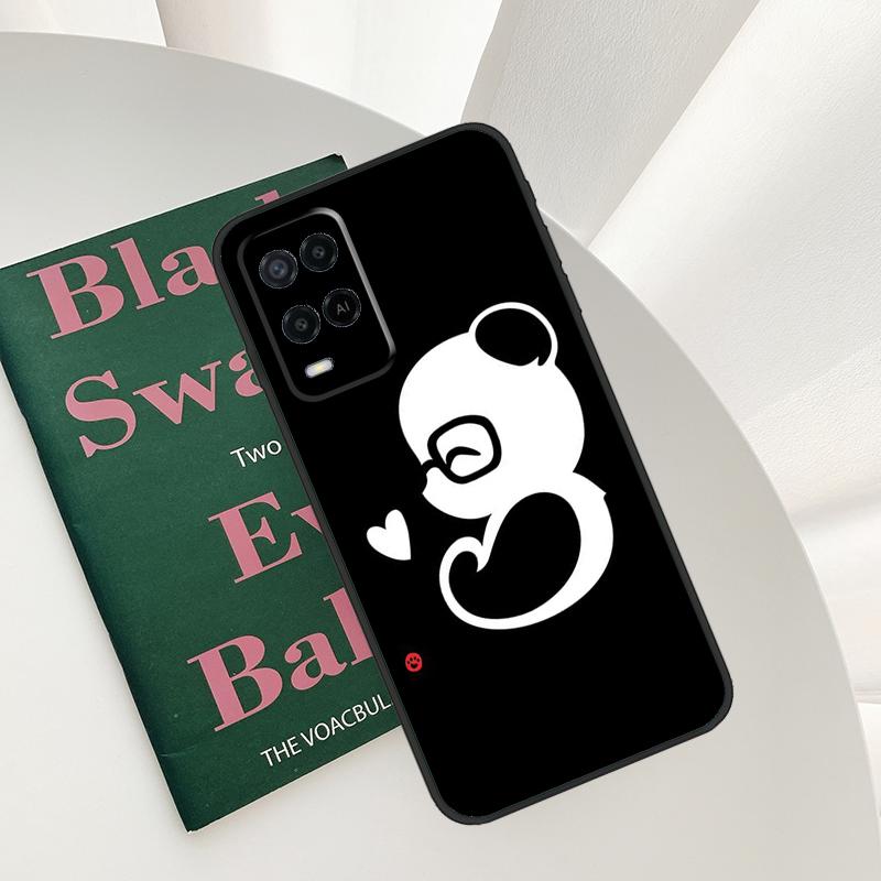 Cute Panda Case For Oppo A15 A16 A17 A52 A72 A76 A96 A54 A74 A94 A54S A57S A58 A78 A98 A57 A77 Cover