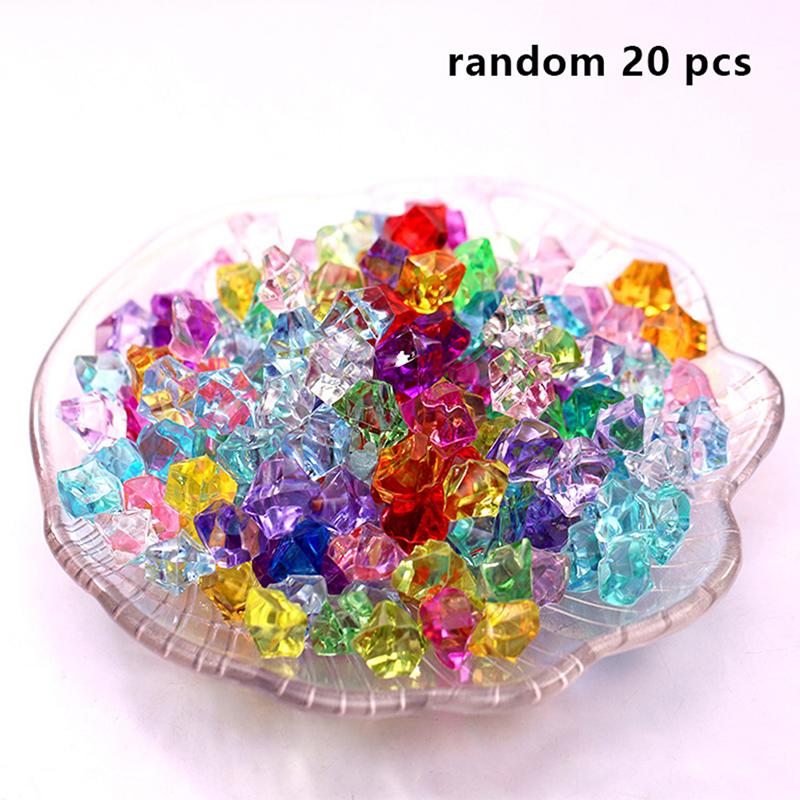 20 ks Náhodné Barevné Ledové Kostky Dětské Hračky Diamant Nepravidelný Kámen Dekorace DIY Ručně Vyráběné Dekorační Doplňky