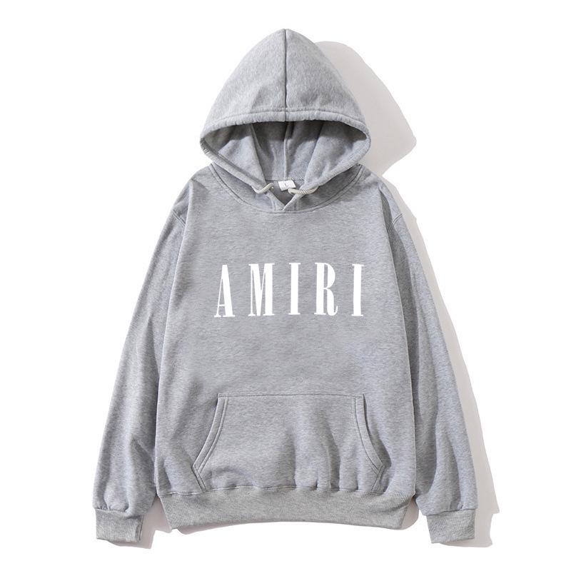 Autumn Winter Fleece Men's Amiri Hooded Loose Fit Trendy Brand Hoodie