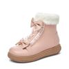 Fashion Faux Fur Winter Lolita Girl's Boots PU Leather Warm Plush Boots Anti-slippery Vintage Fashion Plush Boots For Big Girls 31-43