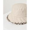 Daks Ivory Check Cotton Linen Blend Bucket Hat Dbhe2e123