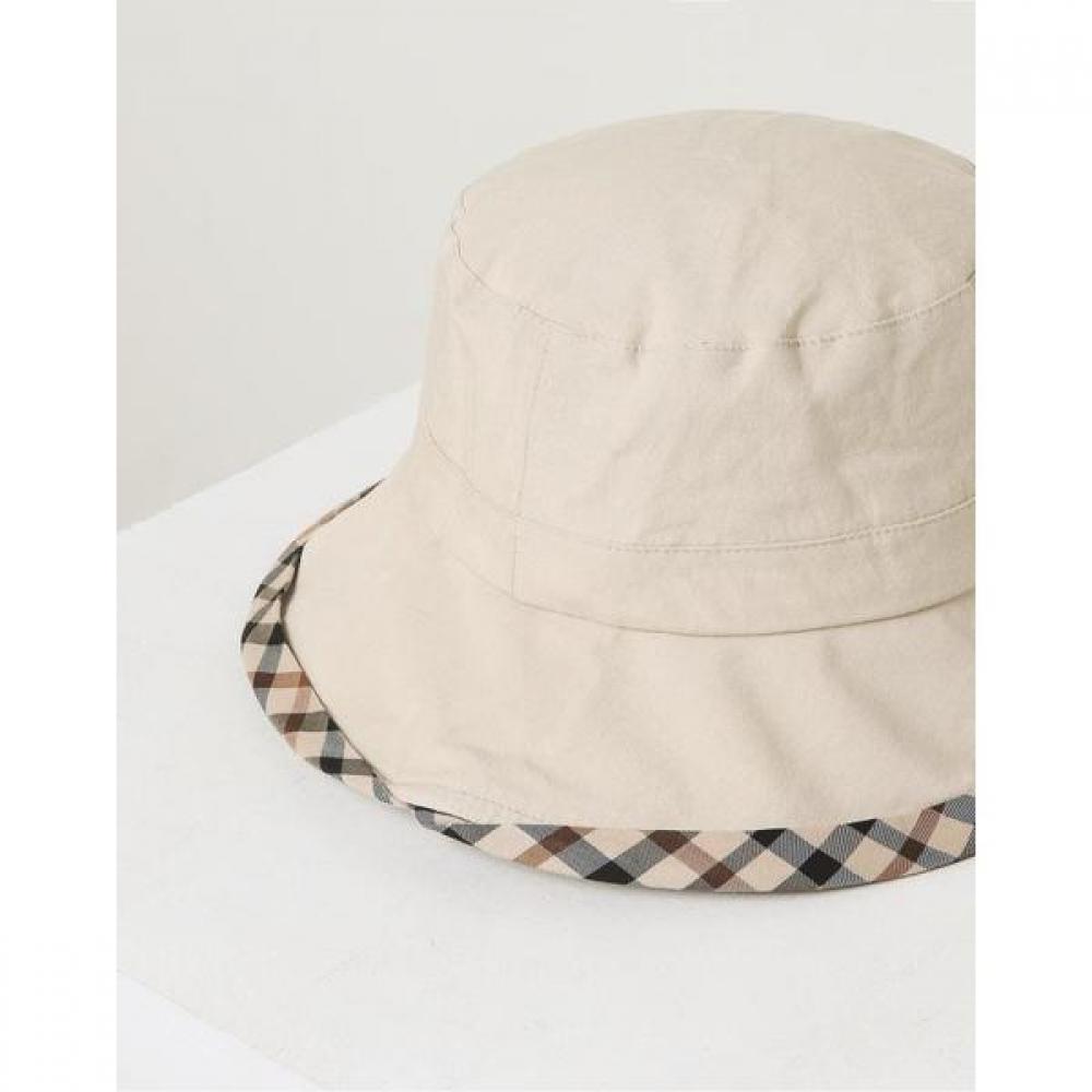 Daks Ivory Check Cotton Linen Blend Bucket Hat Dbhe2e123