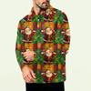Men's Christmas Print Zip-Up Sweatshirt, Long Sleeve Loose Fit Casual Fall Winter Top, Multiple Colors and Sizes