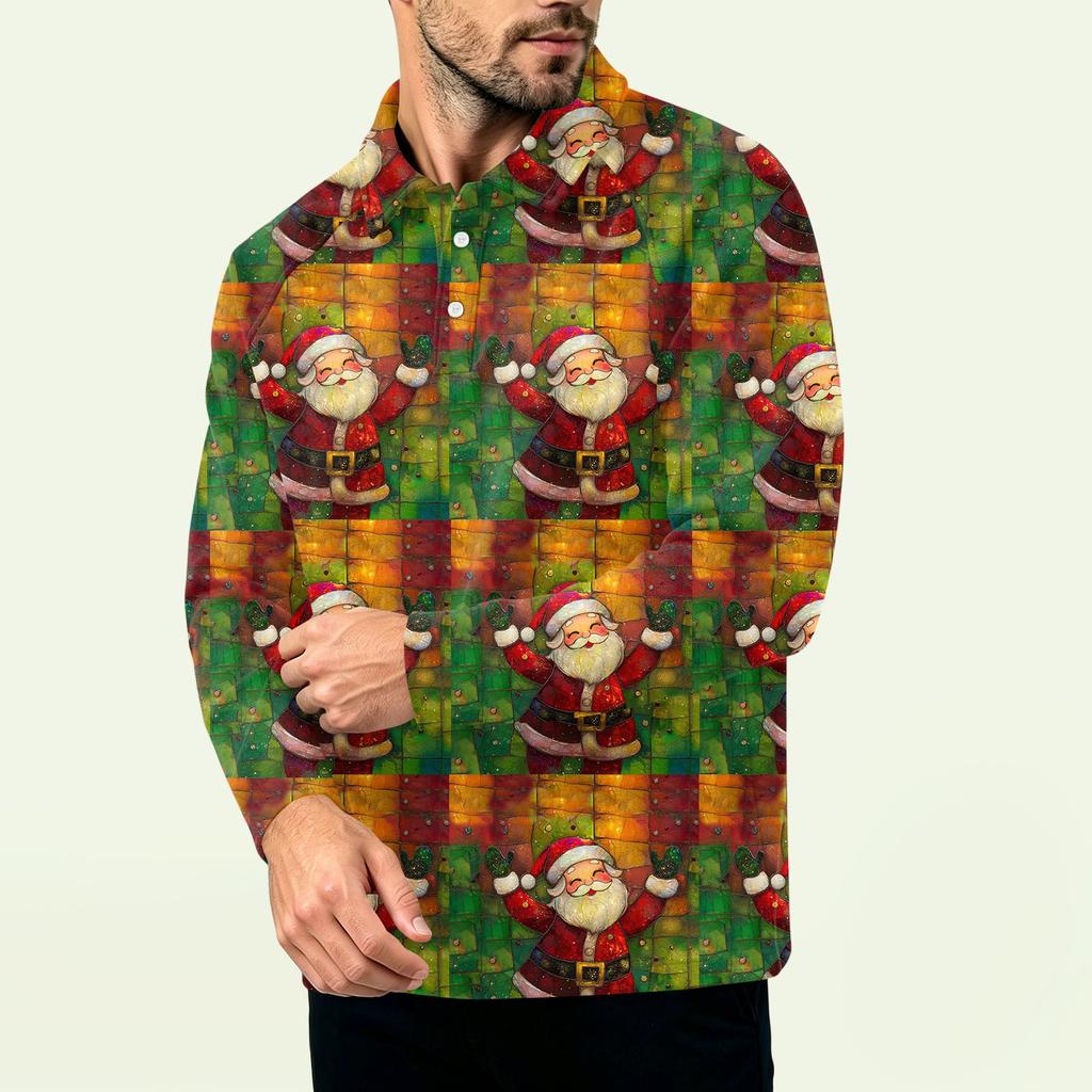 Men's Christmas Print Zip-Up Sweatshirt, Long Sleeve Loose Fit Casual Fall Winter Top, Multiple Colors and Sizes