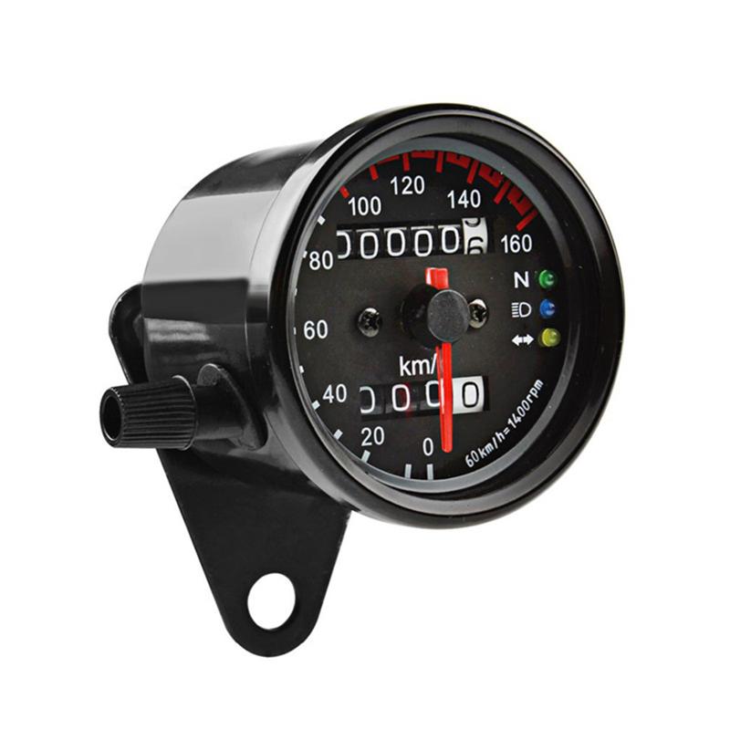 Motorcycle Speedometer For Cafe Racer Motorbike Universal 12V Backlight Indicator With Led Signal Light Odometer Gauge