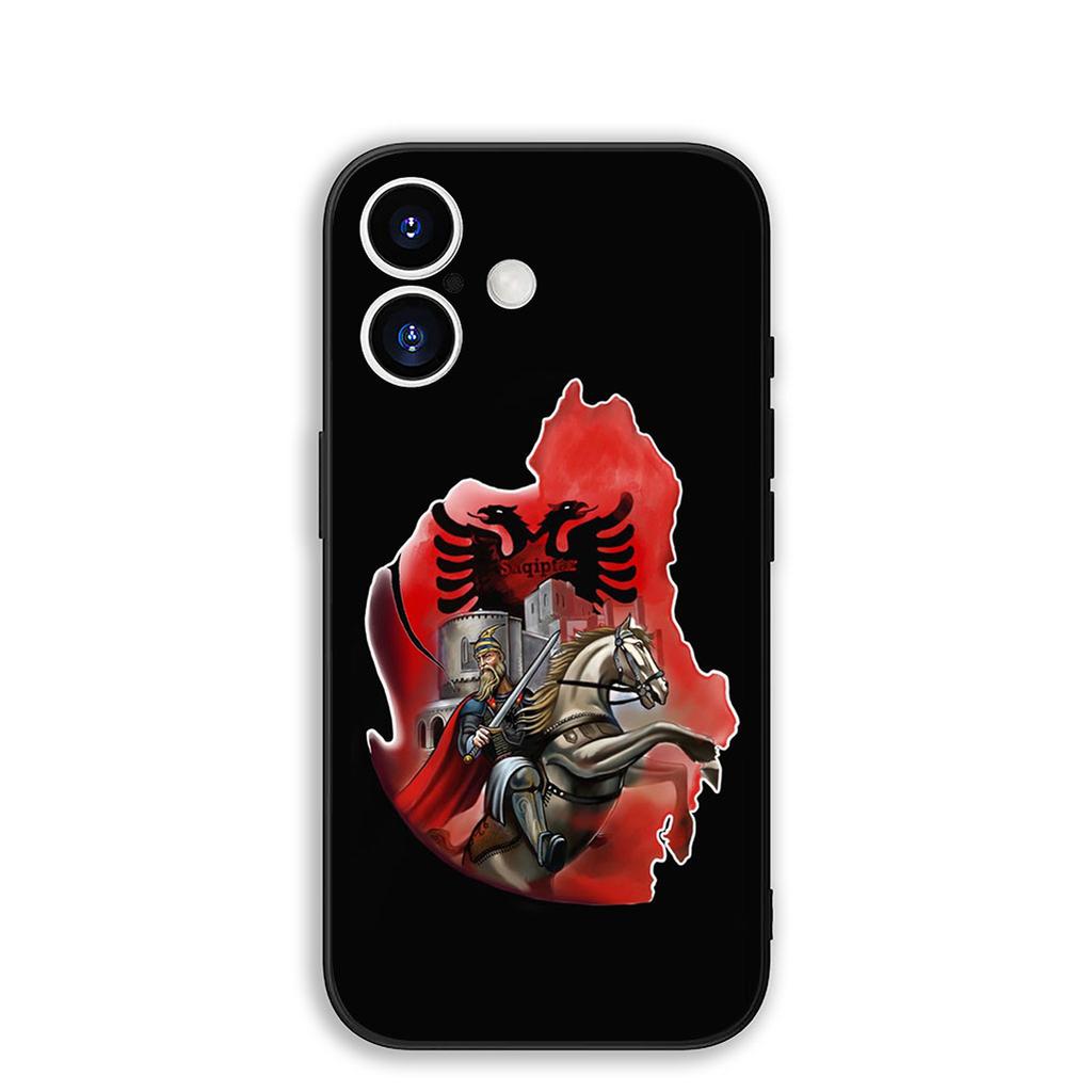 Hülle für Apple iPhone 16 15 14 11 Pro Max 6 7 8 Plus + SE2 SE3 SE 2022 2020 8+ Handyhülle Wallpaper Albanien Albaner Flagge