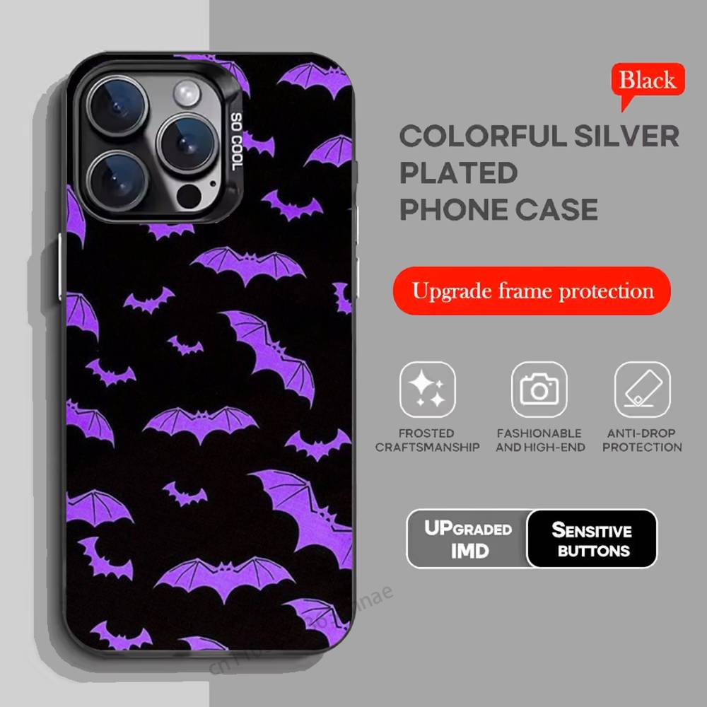 Goth Vampire Bat Gothic phone Case for iPhone 17 11 12 Pro Max Plus Mini Air SE 16e 14 15 16 13 Soft Shell