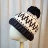 Korean Style Knitted Hat for Cold Protection Versatile Wool Ball Retro Jacquard Wool Hat Women's Autumn and Winter Thickened Warm Ear Protection Hat