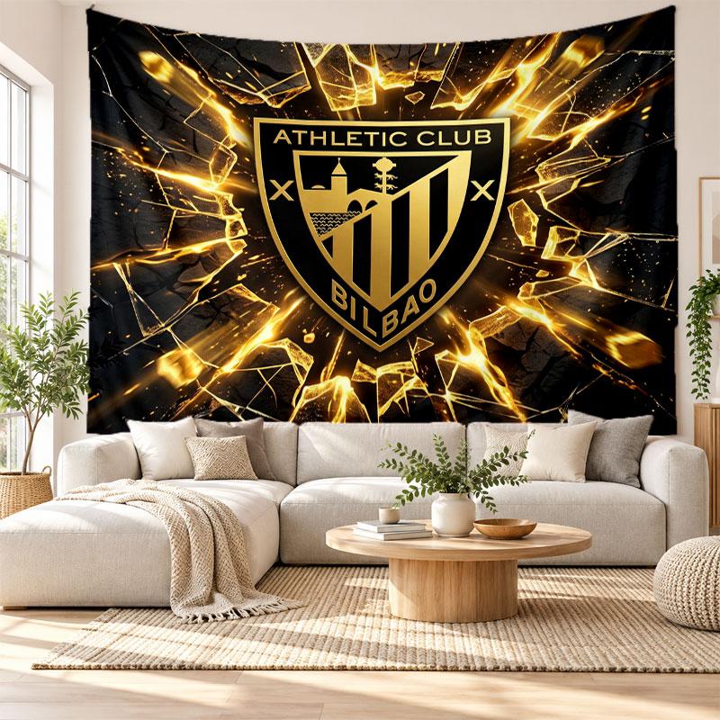 Athletic Bilbao Football Wall Tapestry, Soft Fabric Wall Hanging, Decorative Backdrop For Bedroom Home Wall Art