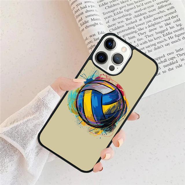 Ich LIEBE Volleyball spielen Handyhülle Cover Für iPhone 17 Air 16 15 14 Plus apple 16 11 12 13 Pro Ma coque