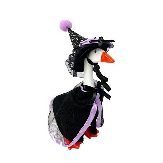 Halloween Desk Goose Outfit, Goose Witch Cape And Pointed Hat, Ghost Hoodie, Holiday Costume for 7-Inch Desk Goose Statue