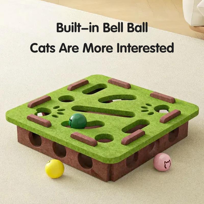 Cat Puzzle Toy Felt Puzzle Box Cat Exercise Toy With Ball Indoor Sports Entertainment Hunting Cat Toys For Indoor Cats