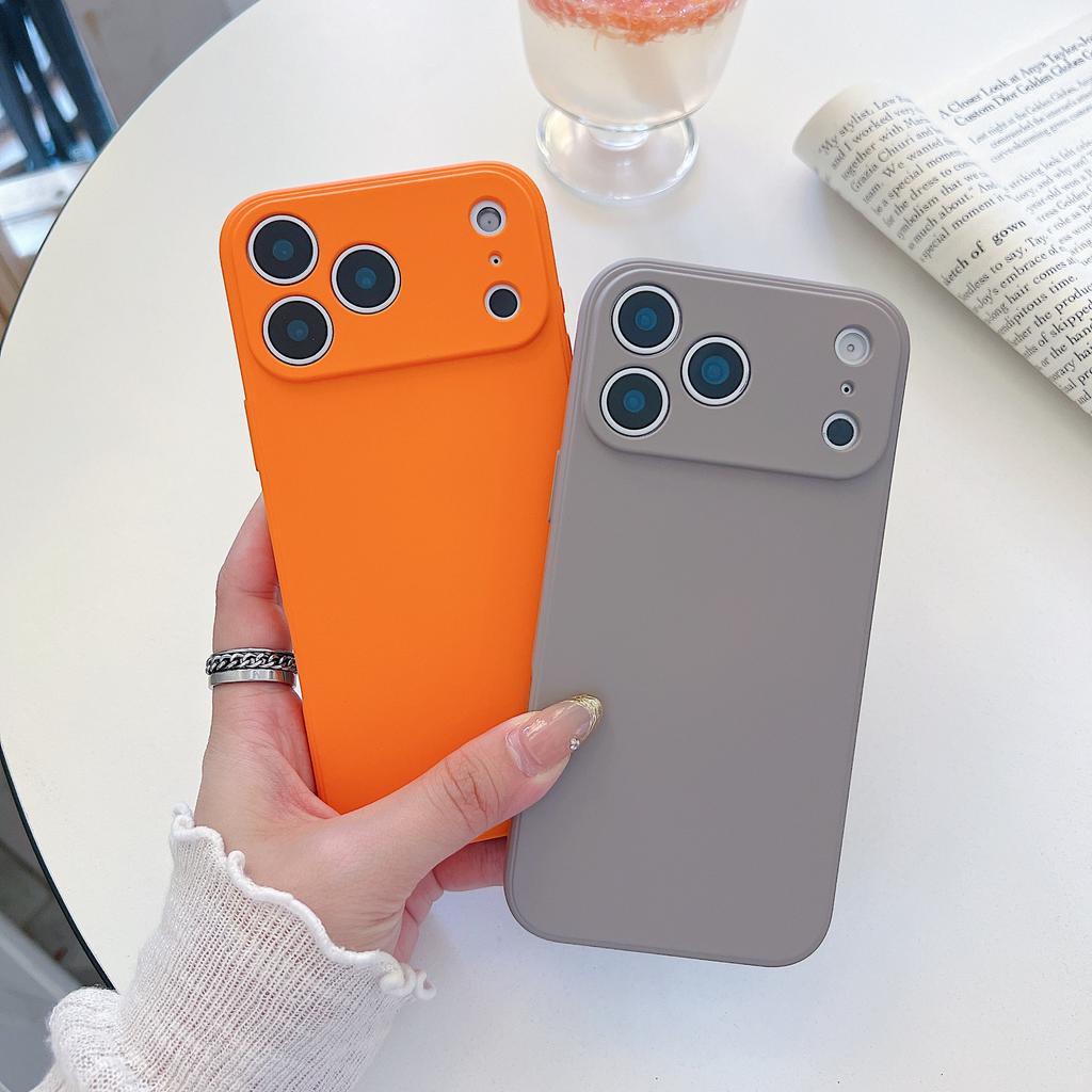 Applicable To Iphone17 Liquid Silicone Mobile Phone Case, Straight Edge 16 Apple 15ProMax All-inclusive 14 Fine Hole Protective Case