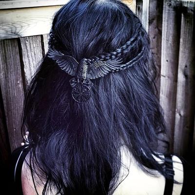 Vintage Viking Büyük Boy Kargaburun Ördek Gagası Saç Klipsi - İskandinav Norveç Tarzı Parti Aksesuarı