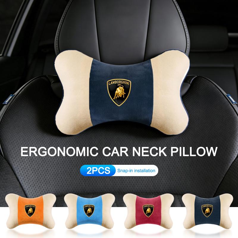 New 2pcs Soft Headrest Cushion for Seat Relaxation & Fatigue Relief For Lamborghini Urus Huracan Aventador Premium Keyring AA11